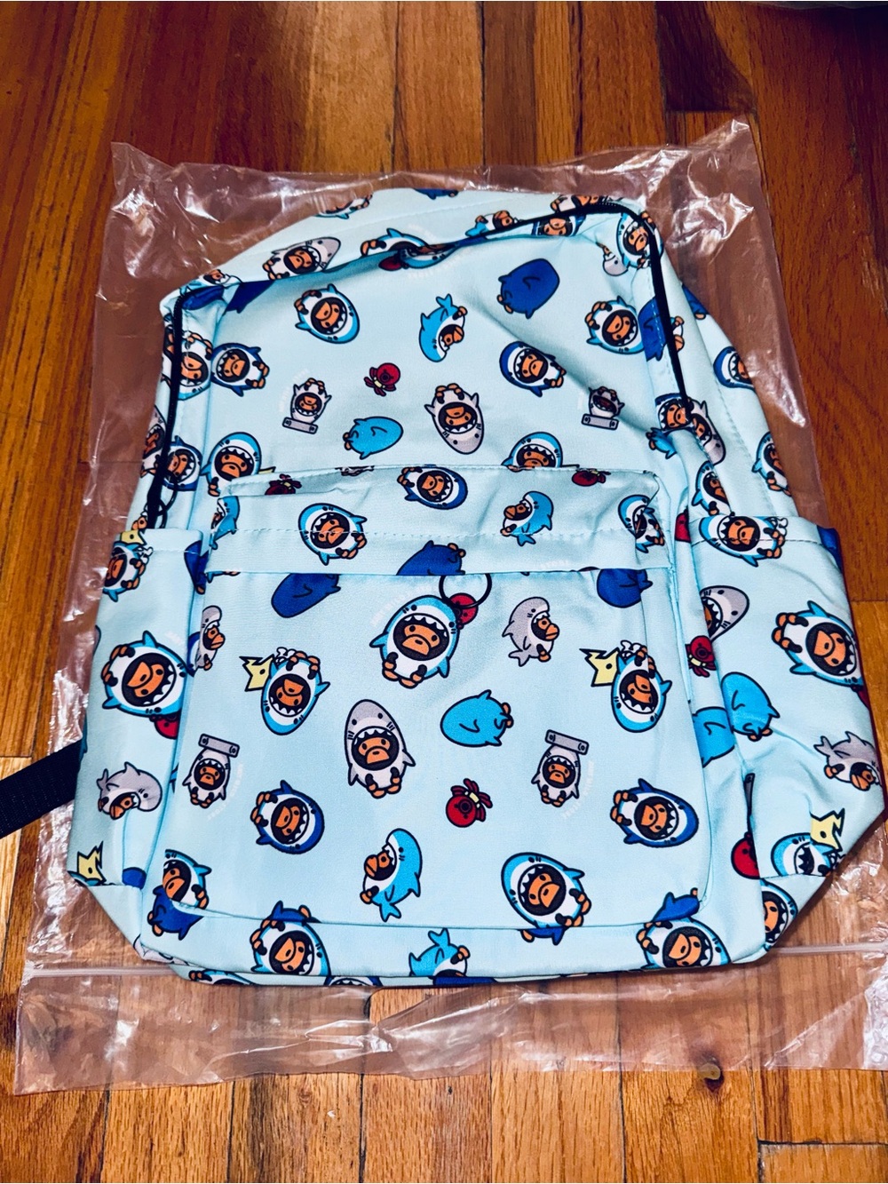 New BAPE Baby Milo Shark Camo Style Mini Backpack Light Blue - fits 14” laptop